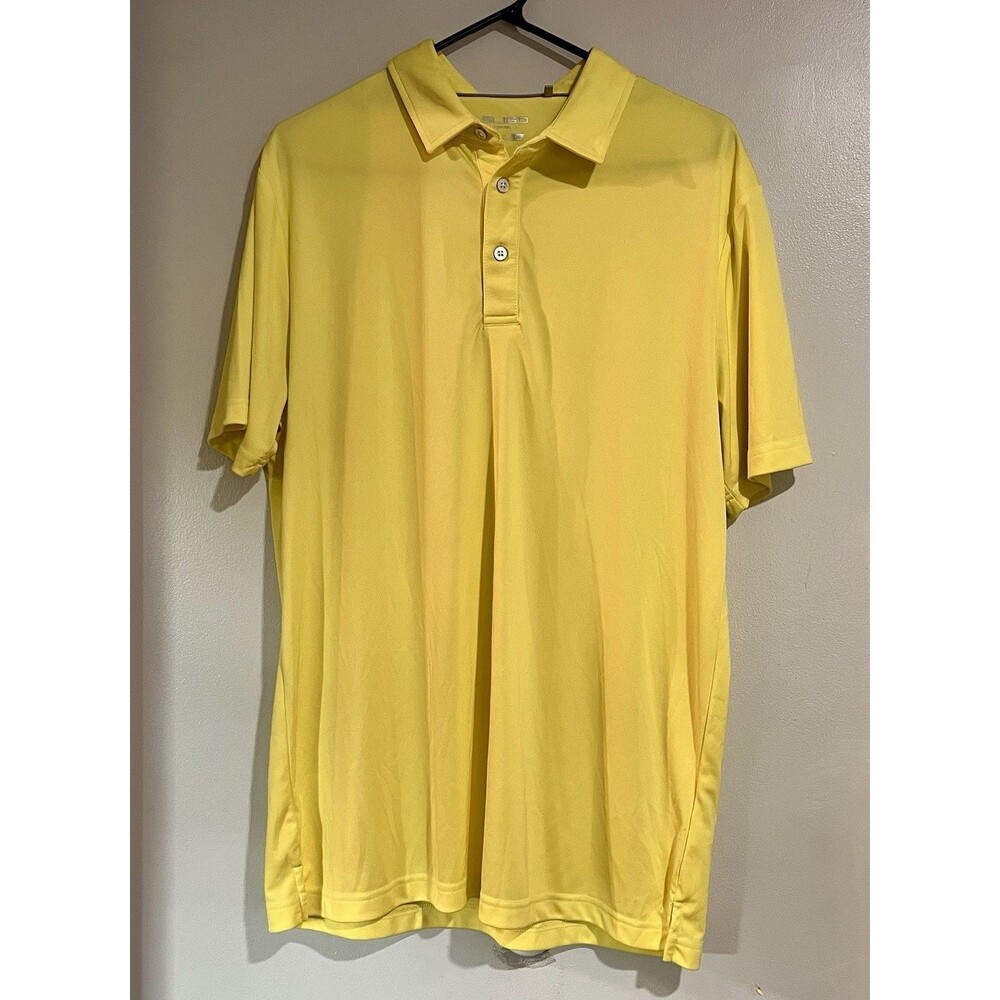 Sligo Lemon Yellow Mens Performance Golf Polo Size L Dry-Fit Material